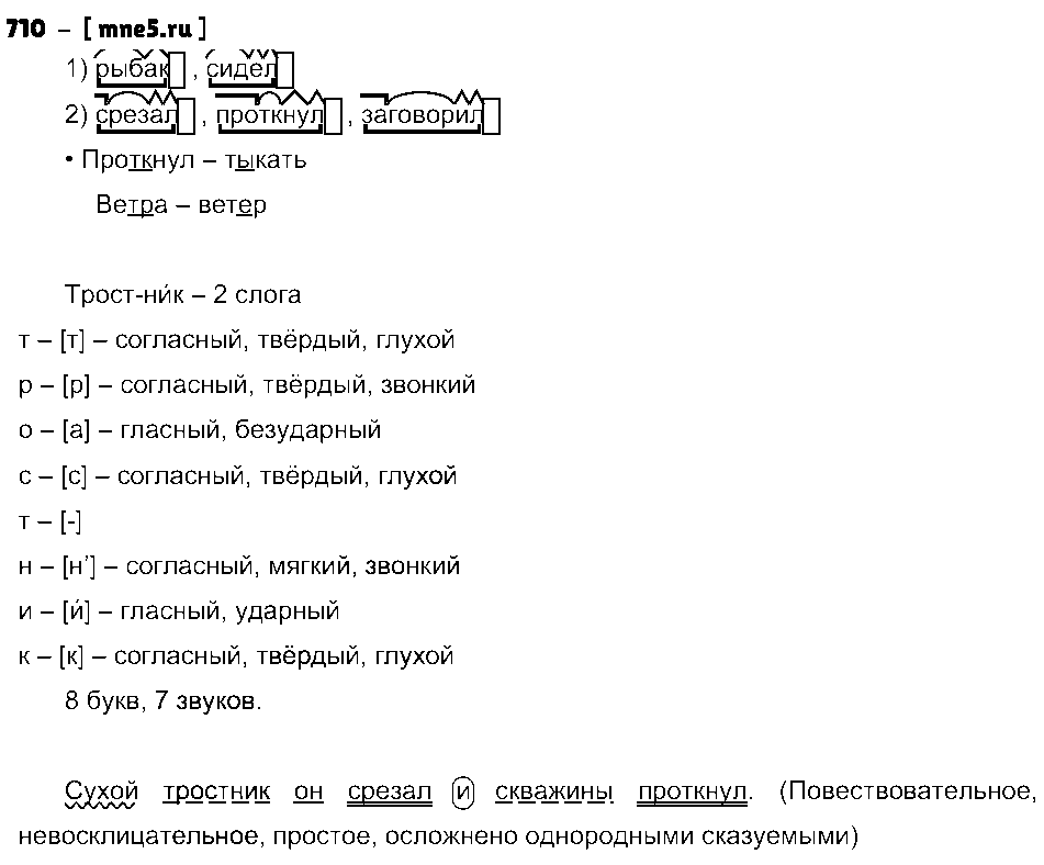 ГДЗ Русский язык 5 класс - 710