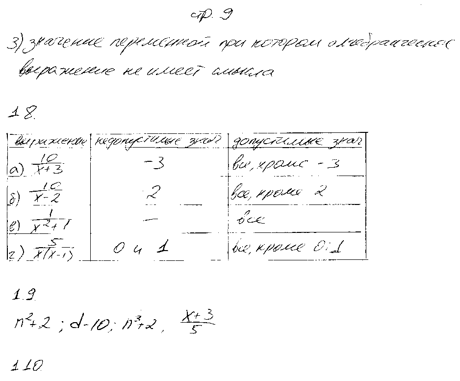 ГДЗ Алгебра 7 класс - стр. 9