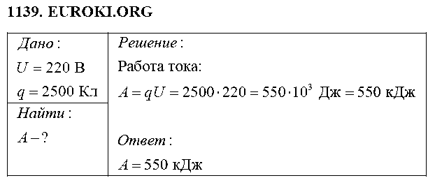 ГДЗ Физика 8 класс - 1139
