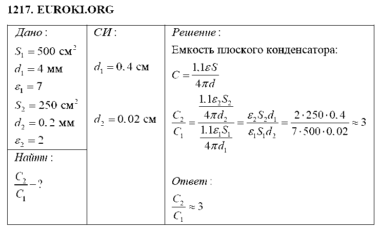 ГДЗ Физика 8 класс - 1217