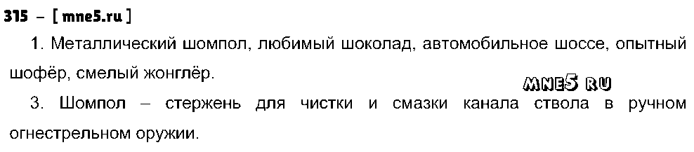 ГДЗ Русский язык 5 класс - 315