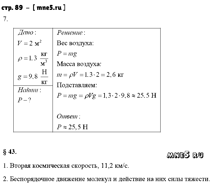ГДЗ Физика 7 класс - стр. 89