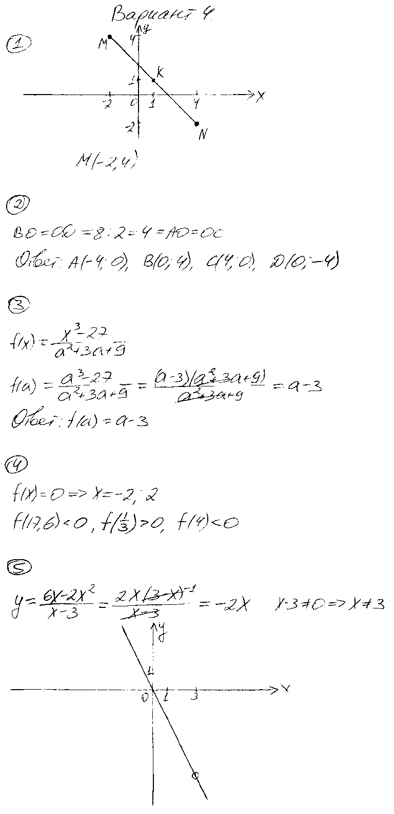 ГДЗ Алгебра 7 класс - Вариант 4