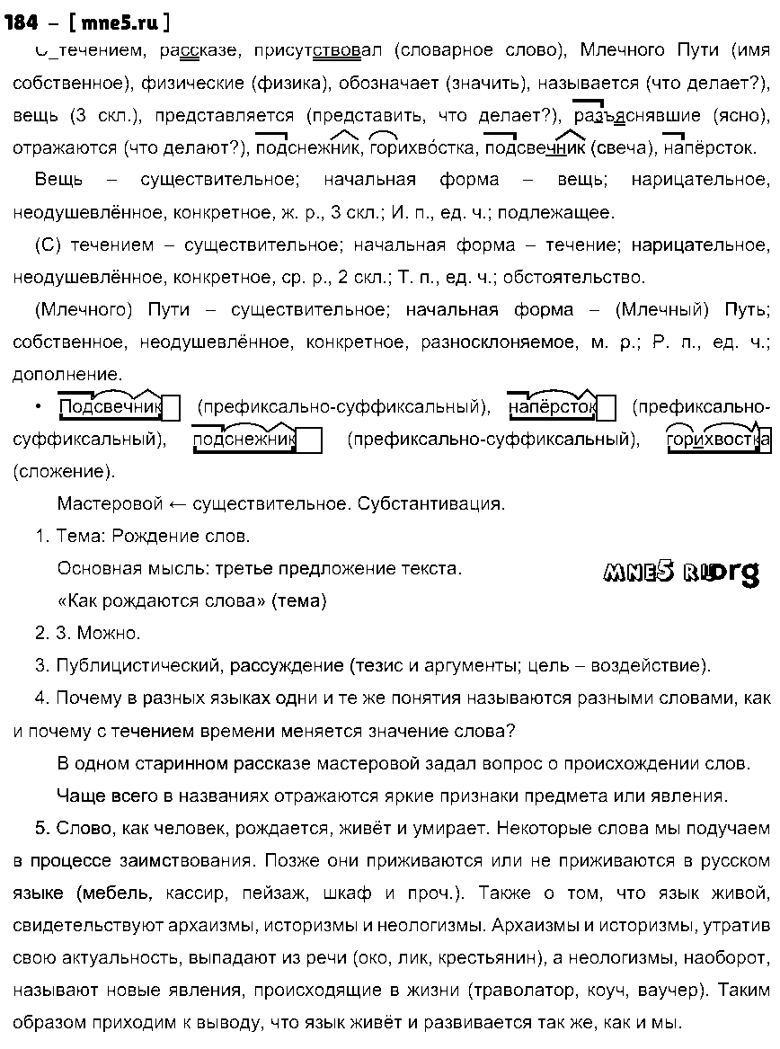 ГДЗ Русский язык 10 класс - 184