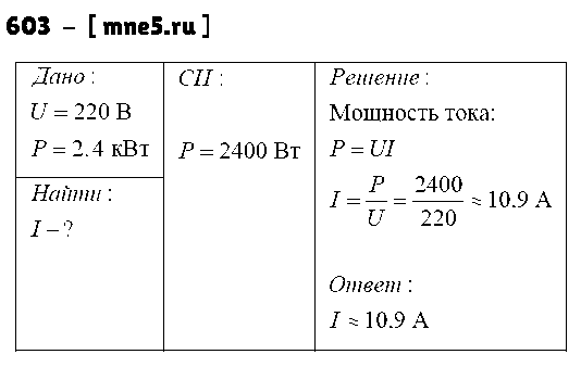 ГДЗ Физика 8 класс - 603
