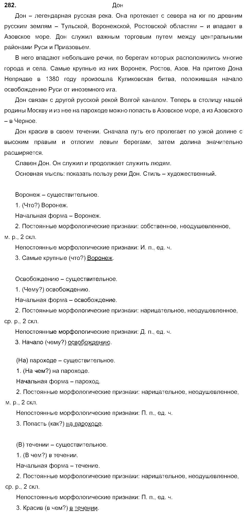 ГДЗ Русский язык 6 класс - 282