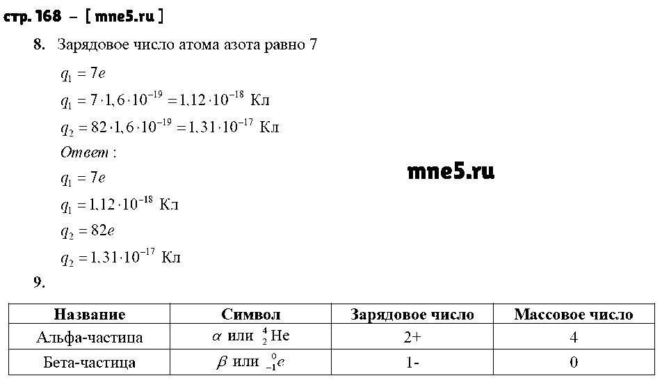ГДЗ Физика 9 класс - стр. 168