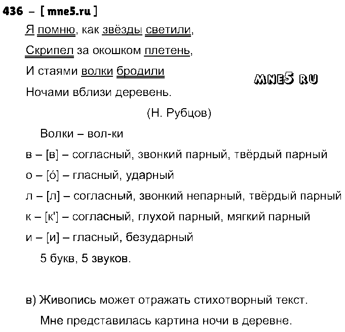 ГДЗ Русский язык 4 класс - 436