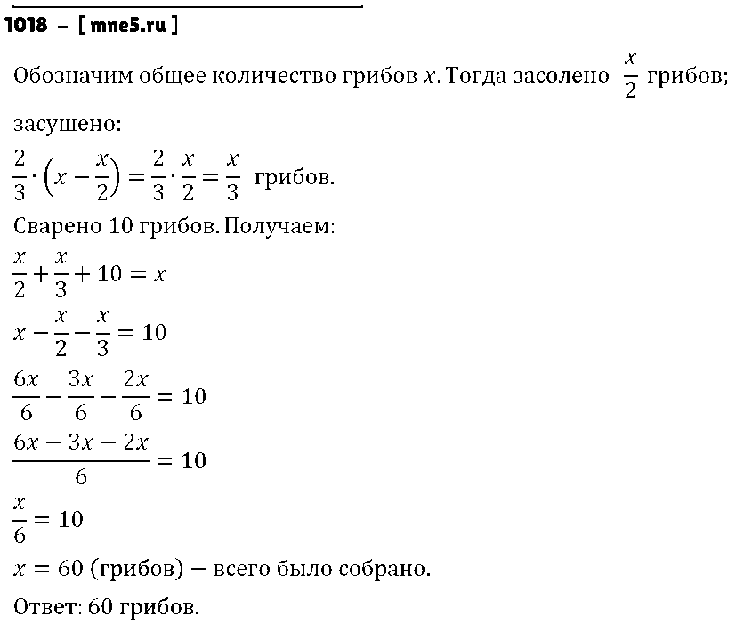ГДЗ Математика 6 класс - 1018