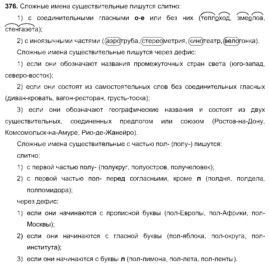 ГДЗ Русский язык 6 класс - 376