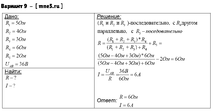 ГДЗ Физика 8 класс - Вариант 9