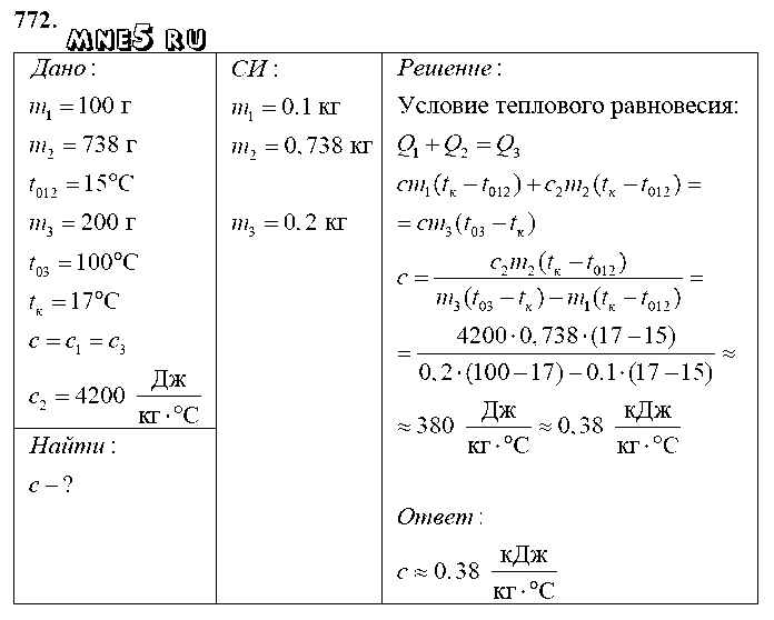 ГДЗ Физика 8 класс - 772