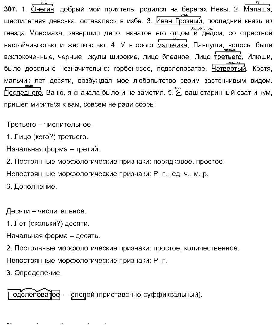 ГДЗ Русский язык 8 класс - 307