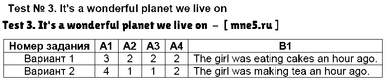 ГДЗ Английский 8 класс - Test 3. It's a wonderful planet we live on
