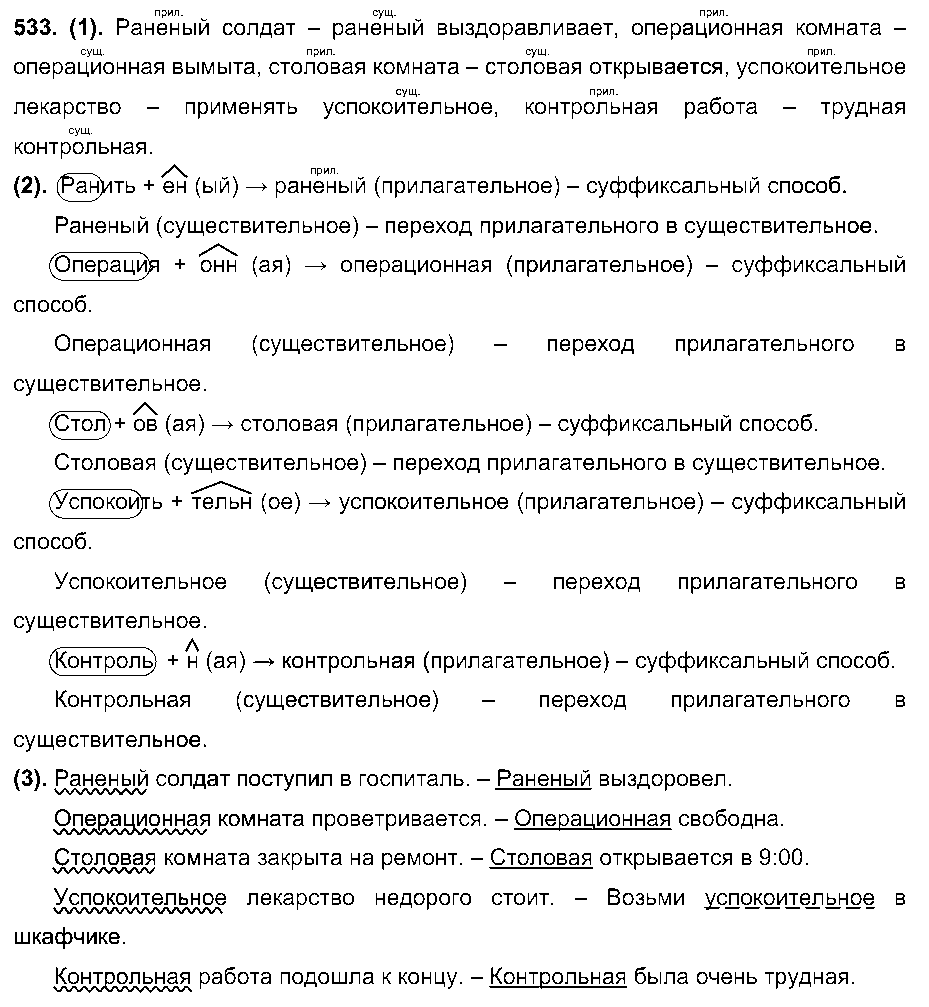 ГДЗ Русский язык 7 класс - 533