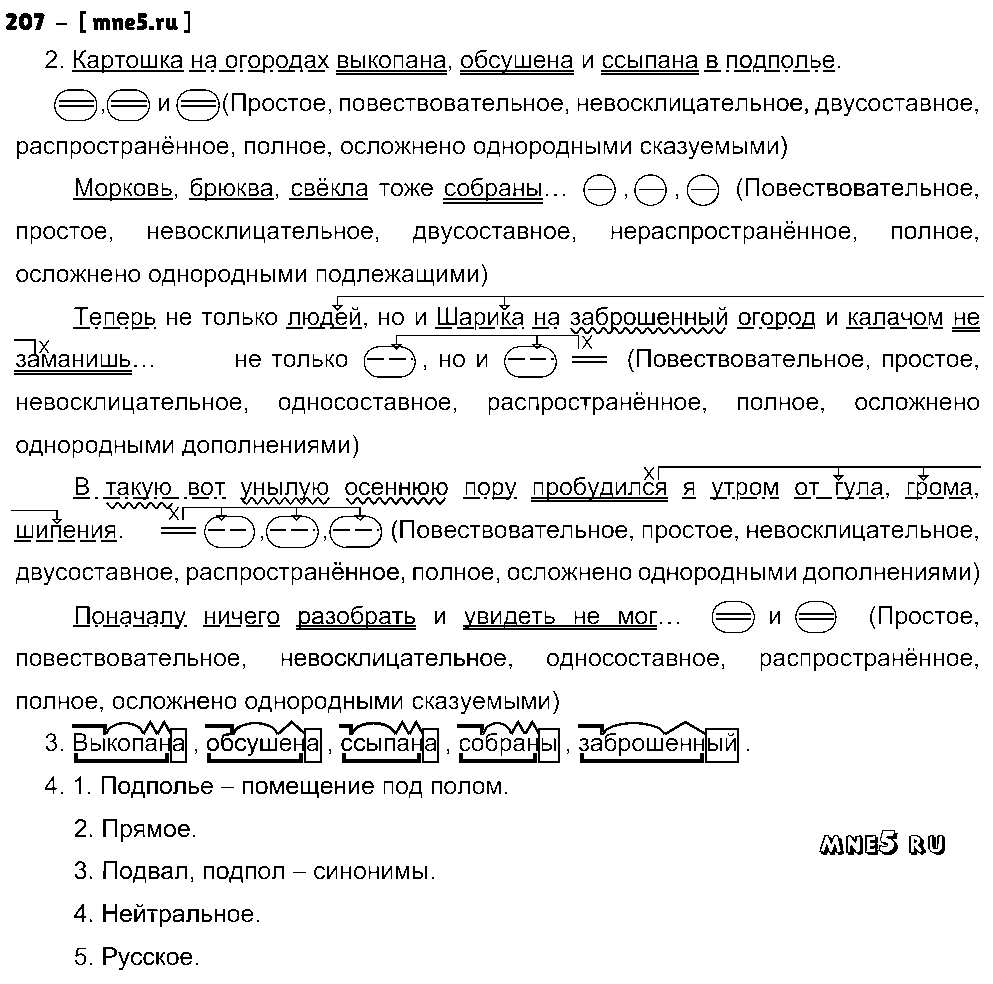 ГДЗ Русский язык 8 класс - 207