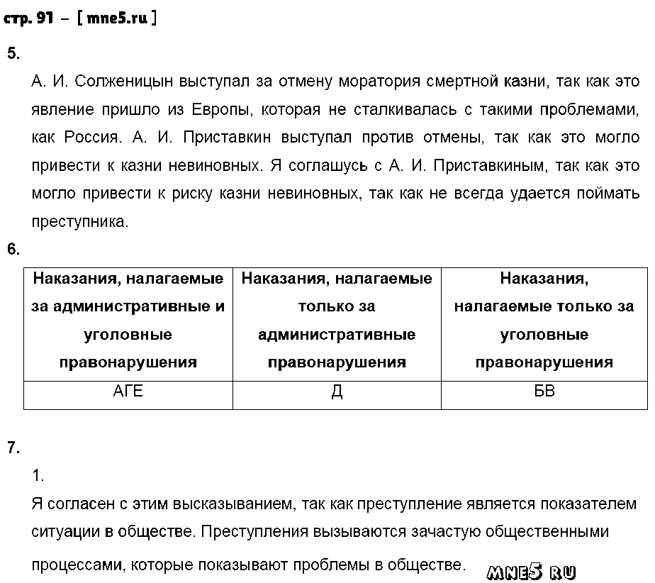 ГДЗ Обществознание 8 класс - стр. 91