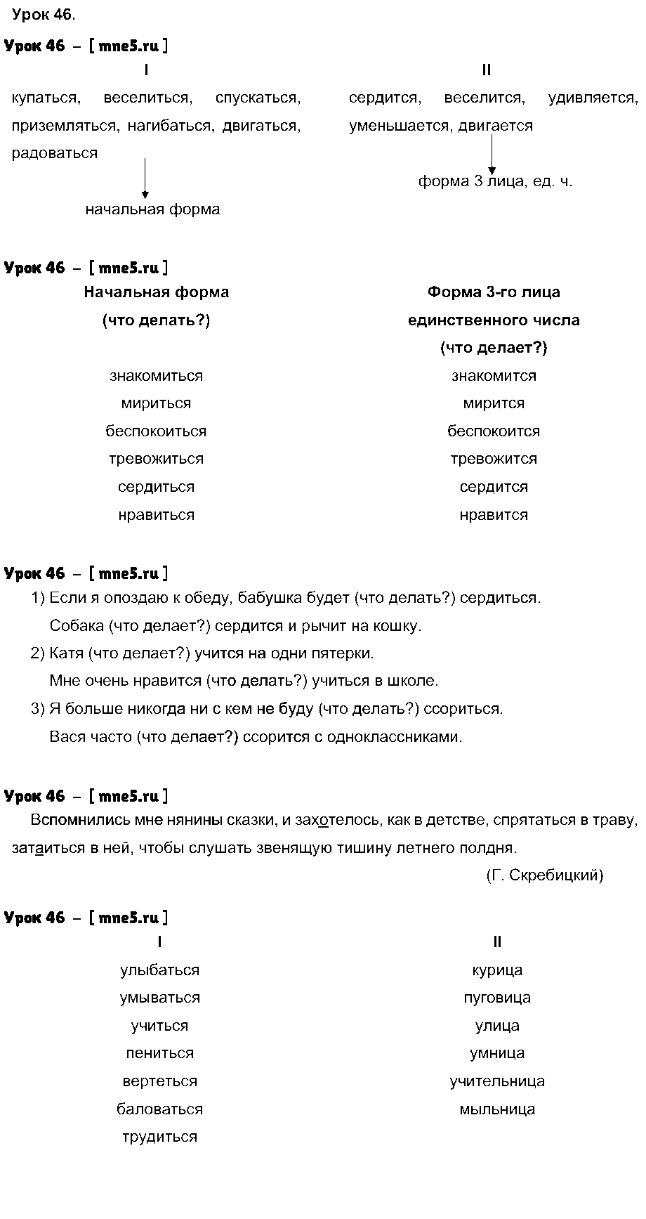 ГДЗ Русский язык 4 класс - Урок 46