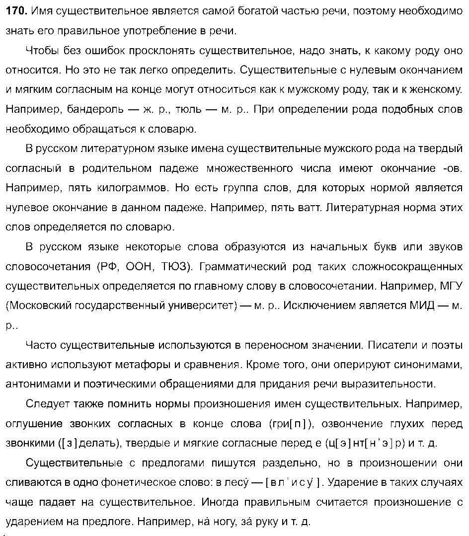ГДЗ Русский язык 6 класс - 170