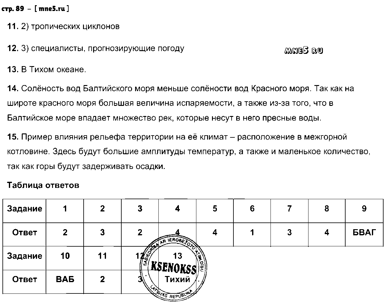 ГДЗ География 6 класс - стр. 89