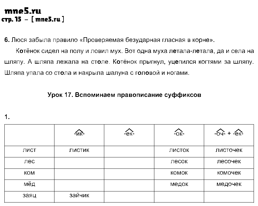 ГДЗ Русский язык 3 класс - стр. 15